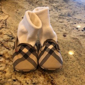 Authentic Burberry sock booties in classic check